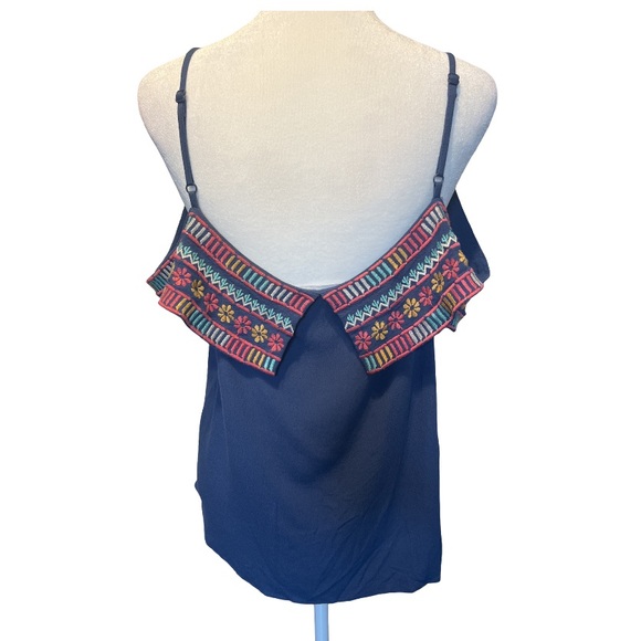 THML Women’s Blue Embroidered Blouse 
Size: Large - Picture 4 of 10